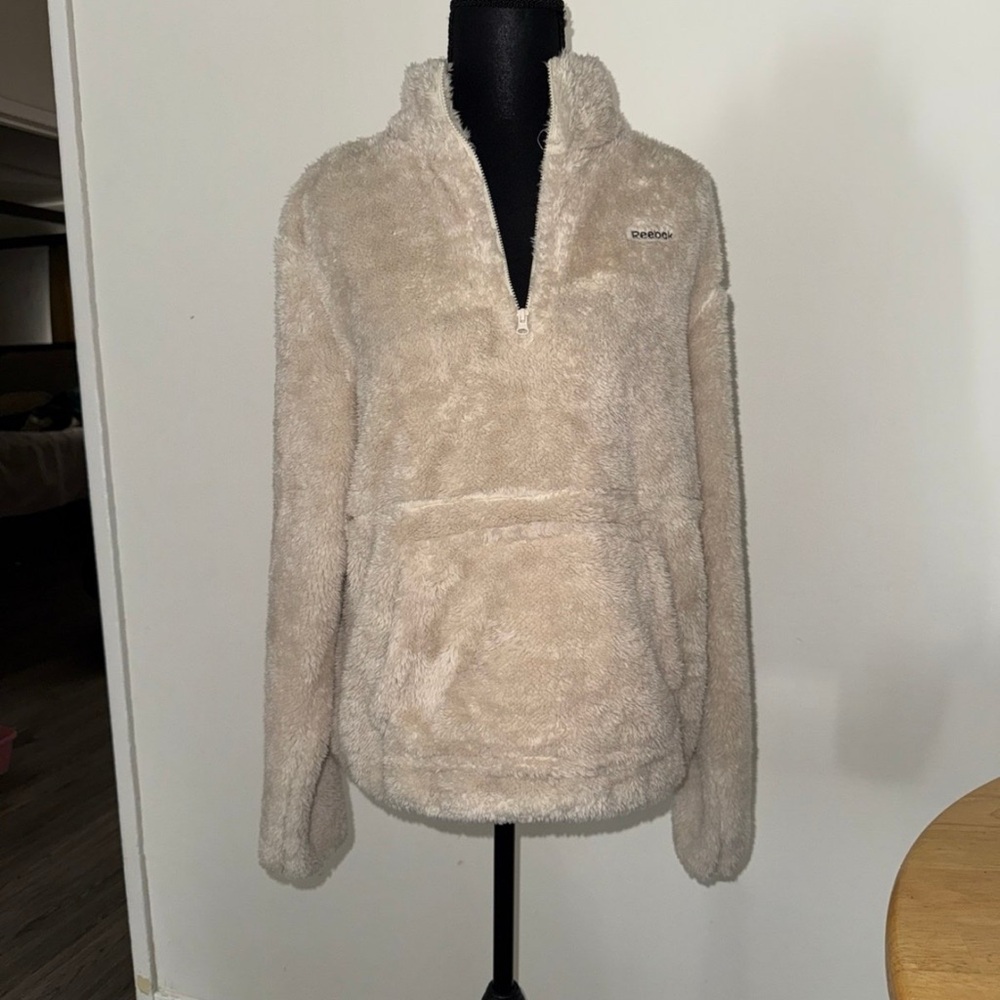 Reebok teddy bear 1/4zipper fleece sweater